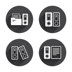 Accounting icons. Document storage in folders.