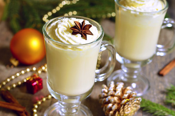 Eggnog -  hot christmas drink.