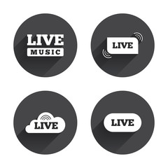 Live music icons. Karaoke or On air stream.