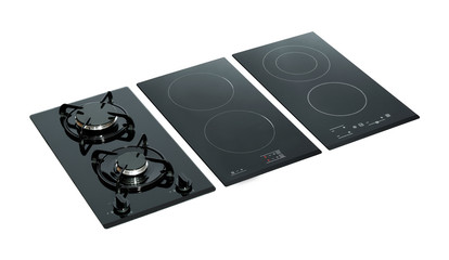 Domino system hobs isolated on white.