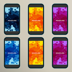 Set of abstract backgrounds for square screens