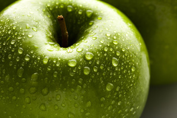 green apple macro in selective focus