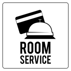 room service illustration over color background