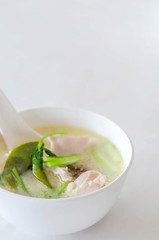 Thai chicken soup in coconut milk