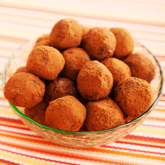 Homemade chocolate truffles