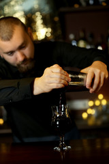 Bartender making cocktail