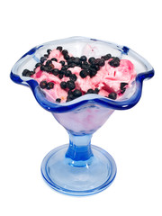 Strawberry Ice Cream With Blueberries