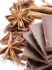 Chocolate with Cinnamon Sticks and Anise Stars