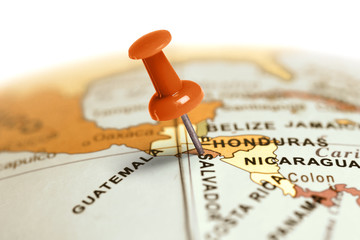 Location El Salvador. Red pin on the map.