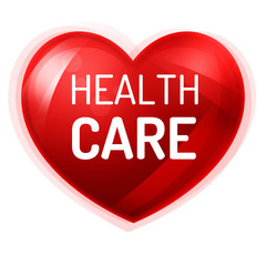 Serce z napisem 'Health Care' - obrazy, fototapety, plakaty