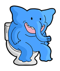 funny elephant in toilet