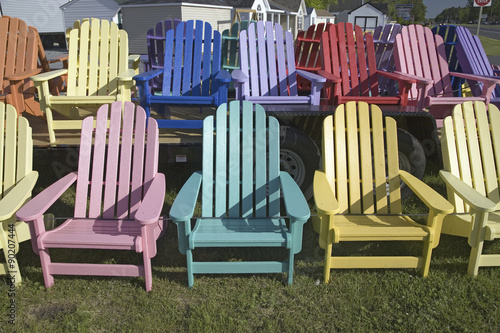 Rainbow Colored Wooden Chairs Known As Maine Chairs