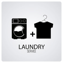 laundry service over degrade color background