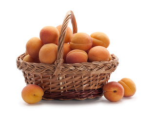 Wattled basket with apricots