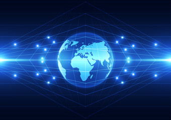 vector digital global technology concept, abstract background