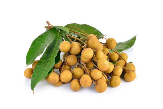  Fresh longan on white background