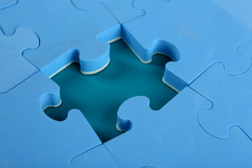 Obraz premium Missing puzzle piece, closeup