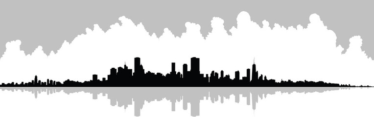 Naklejka premium Skyline silhouette of the city of Chicago, Illinois, United States of America. 
