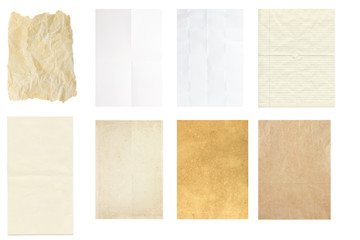 Set of vintage paper texture isolate, use for background