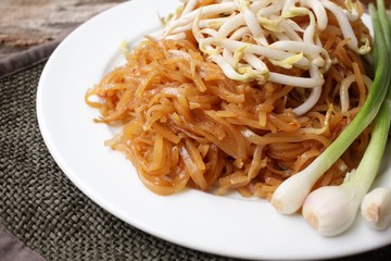 Pad thai make of fried rice noodles