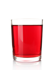 Glass of grape juice isolated on white