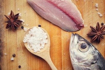 Raw fresh fish fillet