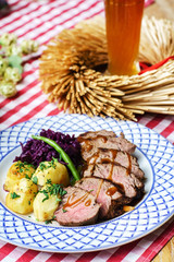 roasted beef with potatoes
