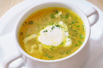 rassolnik soup in a bowl
