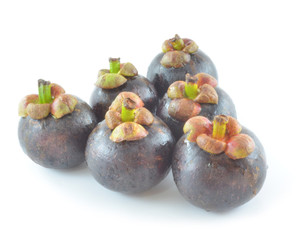mangosteen on whie background