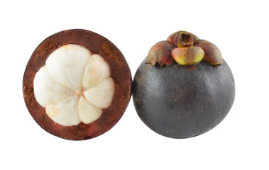 mangosteen on whie background