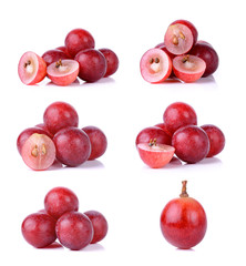 Set of grapes isolated on over white background