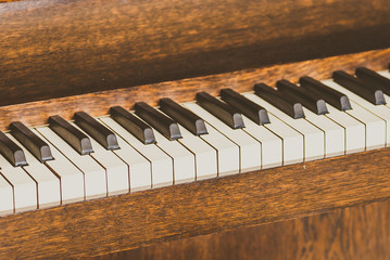Old vintage piano keys