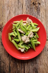 Chinese cuisine of fried asparagus