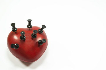 Heart and push pins