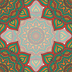 Ethnic floral seamless pattern