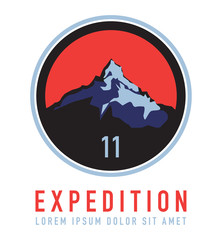 Mountain expedition label or symbol