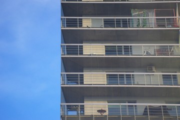 Part of modern building with glass and steel in Tallinn