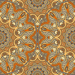 Ethnic floral seamless pattern