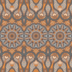 Ethnic floral seamless pattern