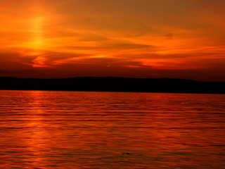 Sunset lake background summer