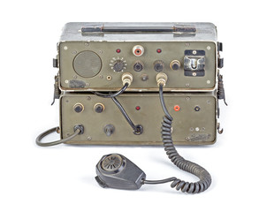 dark green amateur ham radio on white background