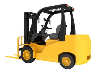 Forklift truck on white isolated background
