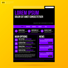 Web site template on bright yellow background. EPS10