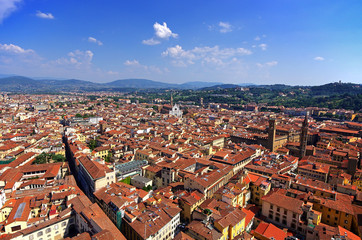 An aerial view taken from the Dome of Florence (Tuscany, Italy).