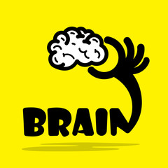 Creative brain sign idea,flat design.Concept of ideas inspiratio