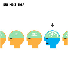 Businessman standing out from the crowd. Business idea, capabili