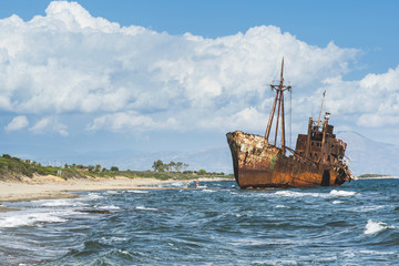 Old rustic big ship