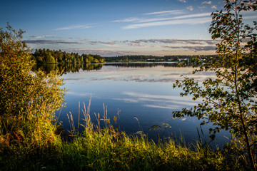 Evening lake, nature