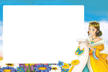 Cartoon frame with princess - illustration