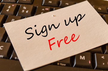 Sign up free text concept note